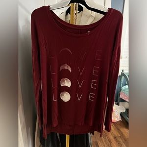 🦋Like New🦋 American Eagle Love Moon Long Sleeve Graphic Blouse Top